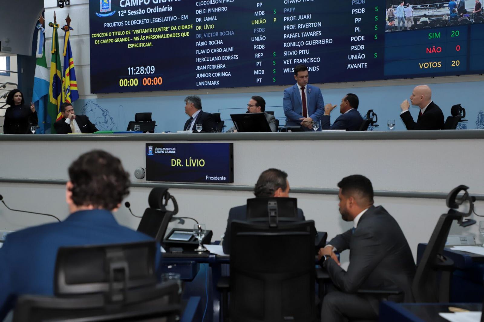 Câmara de Vereadores discute dois projetos de lei na sessão desta quinta.