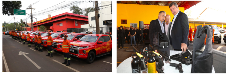 O Governador Eduardo Riedel de MS entrega viaturas e equipamentos para a Polícia Penal e para combater aos incêndios no Pantanal. O Governador Eduardo Riedel de MS entrega viaturas e equipamentos para a Polícia Penal e para combater aos incêndios no Pantanal.