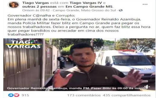 Tiago Vargas é condenado a pagar indenização de R$ 40 mil por ofender ex-governador Reinaldo Azambuja.