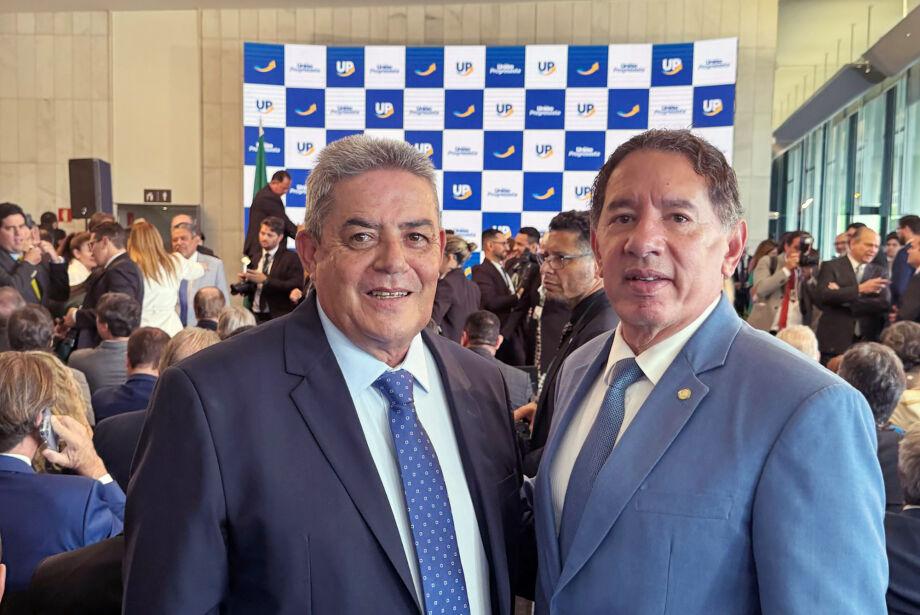 O presidente da Assembleia Legislativa  Gerson Claro e Marco Santullo participam da oficialização da federação "União Progressista. O presidente da Assembleia Legislativa  Gerson Claro e Marco Santullo participam da oficialização da federação