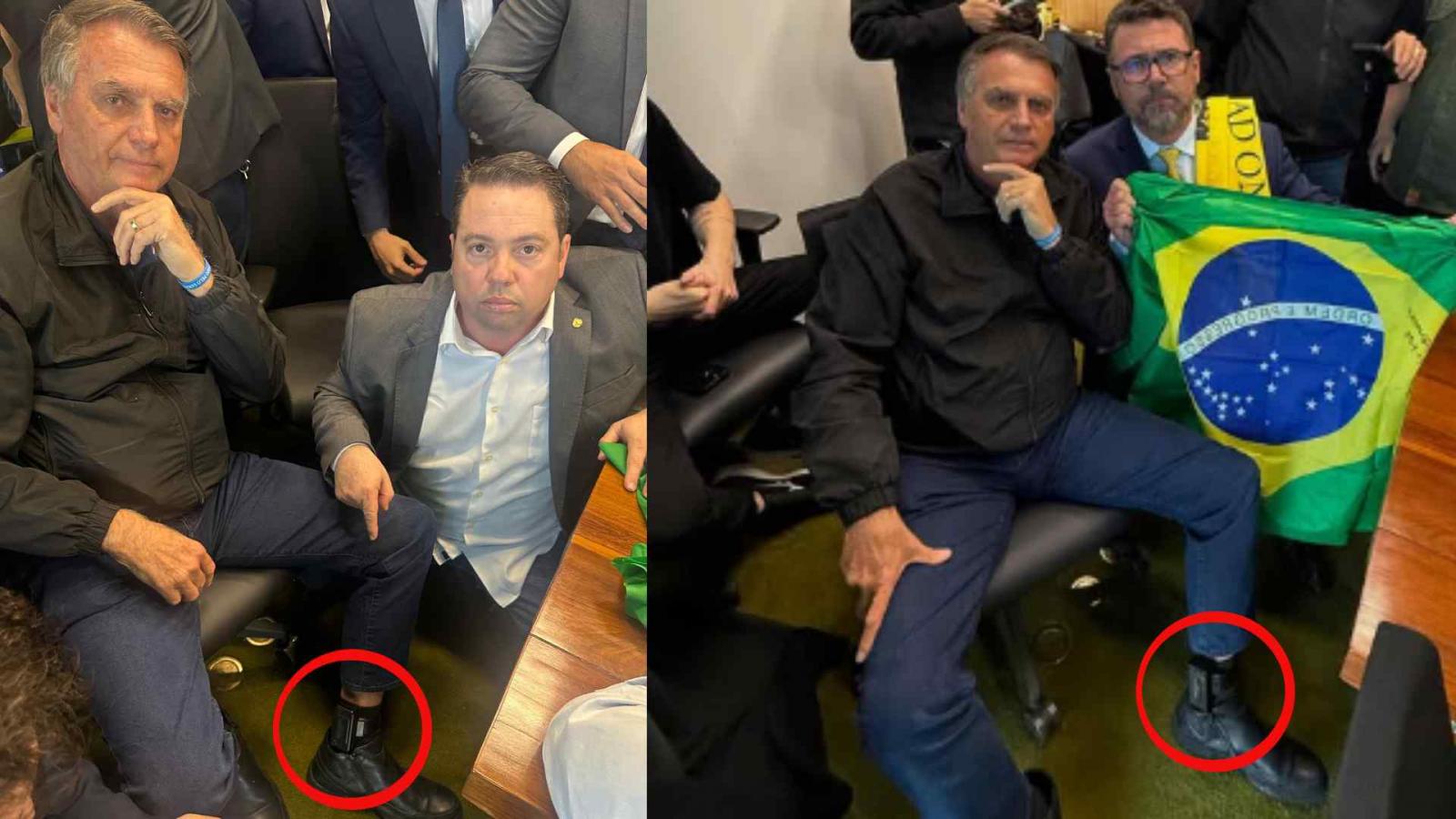 O ex presidente  Bolsonaro aparece em Selfie com tornozeleira e agita corredores em Brasília. O ex presidente  Bolsonaro aparece em Selfie com tornozeleira e agita corredores em Brasília.
