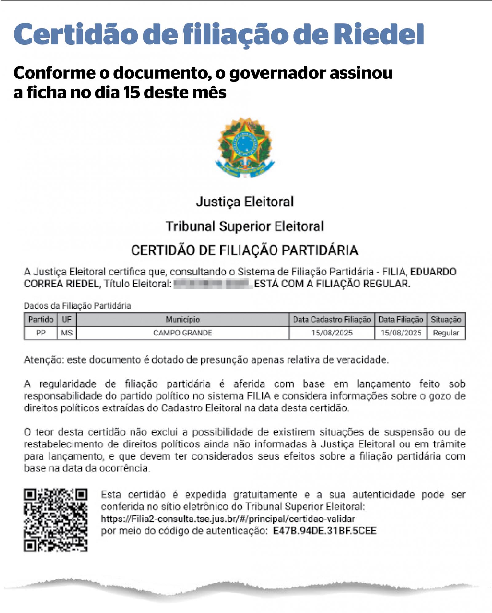 Em Brasília, o Governador Eduardo Riedel oficializa troca do PSDB pelo PP e assume vice-presidência. Em Brasília, o Governador Eduardo Riedel oficializa troca do PSDB pelo PP e assume vice-presidência.