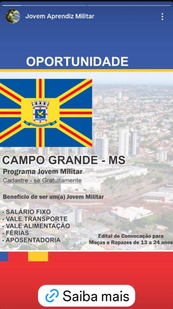 ATENÇÃO! é fake notícia sobre programa “Jovem Aprendiz Militar” em Campo Grande.