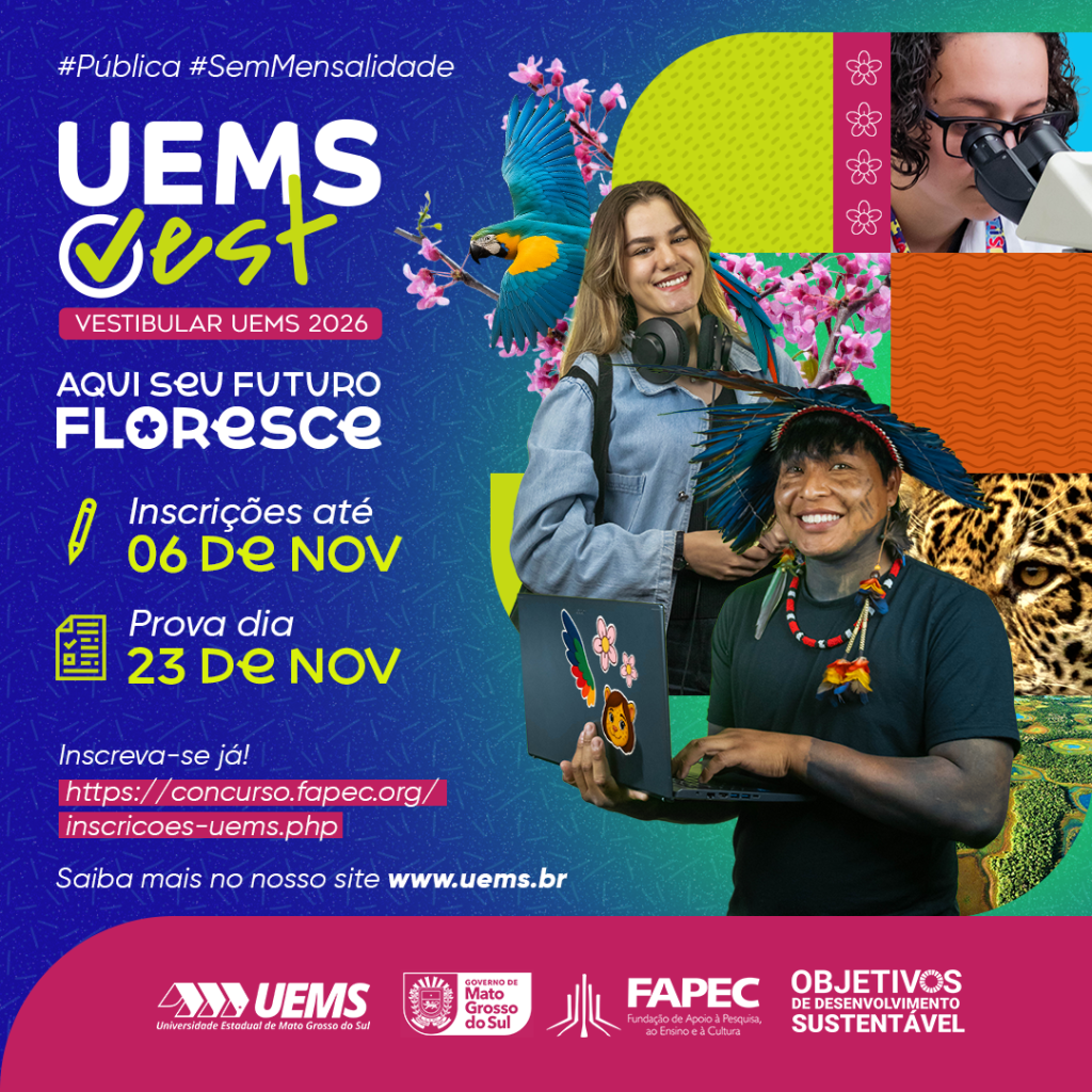 UEMS abre inscrições para Vestibular 2026 com 871 vagas em todo o Estado; confira o edital. UEMS abre inscrições para Vestibular 2026 com 871 vagas em todo o Estado; confira o edital.