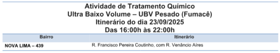 Prefeitura concentra ações contra o Aedes no Bairro Nova Lima.