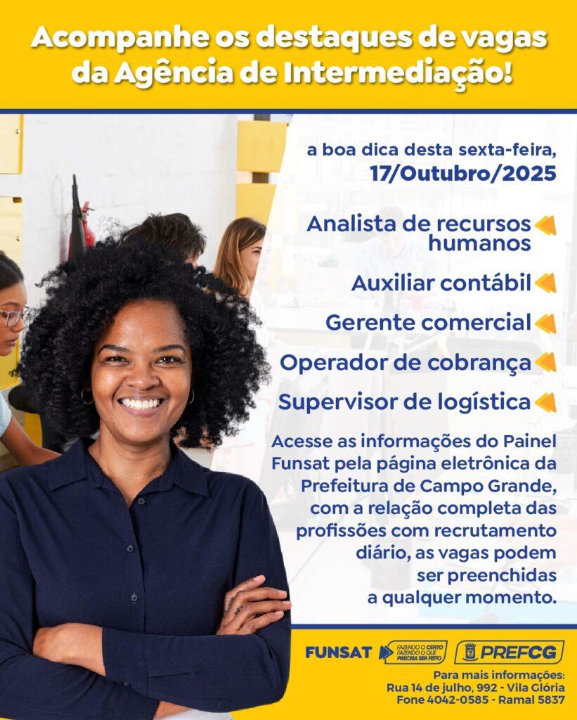 Emprega CG especial “Outubro Rosa” movimenta sexta-feira (17) com 1.488 vagas.