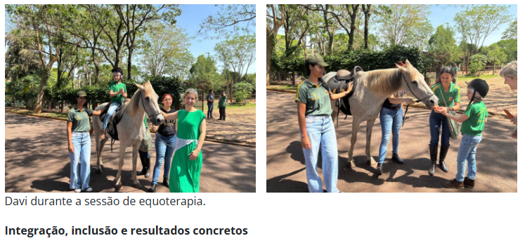 Equoterapia em Mato Grosso do Sul une saúde, inclusão e reabilitação para pessoas com deficiência. Equoterapia em Mato Grosso do Sul une saúde, inclusão e reabilitação para pessoas com deficiência.