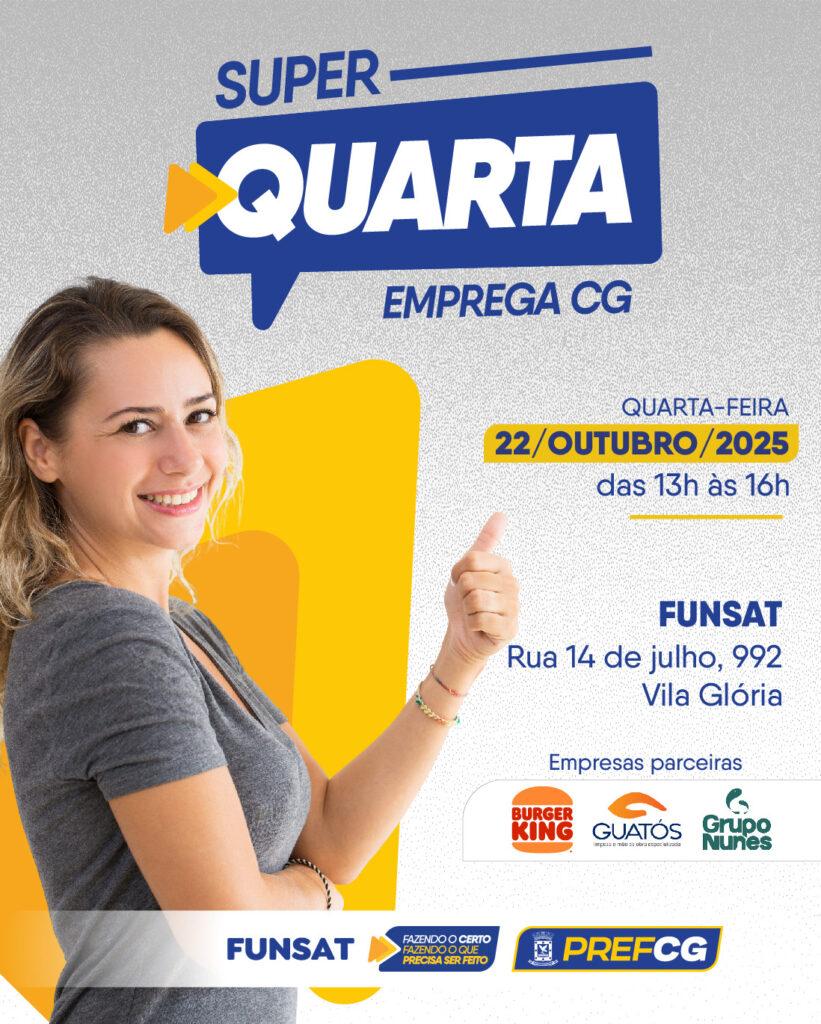 Funsat oferece 1.289 vagas de emprego nesta quarta-feira.