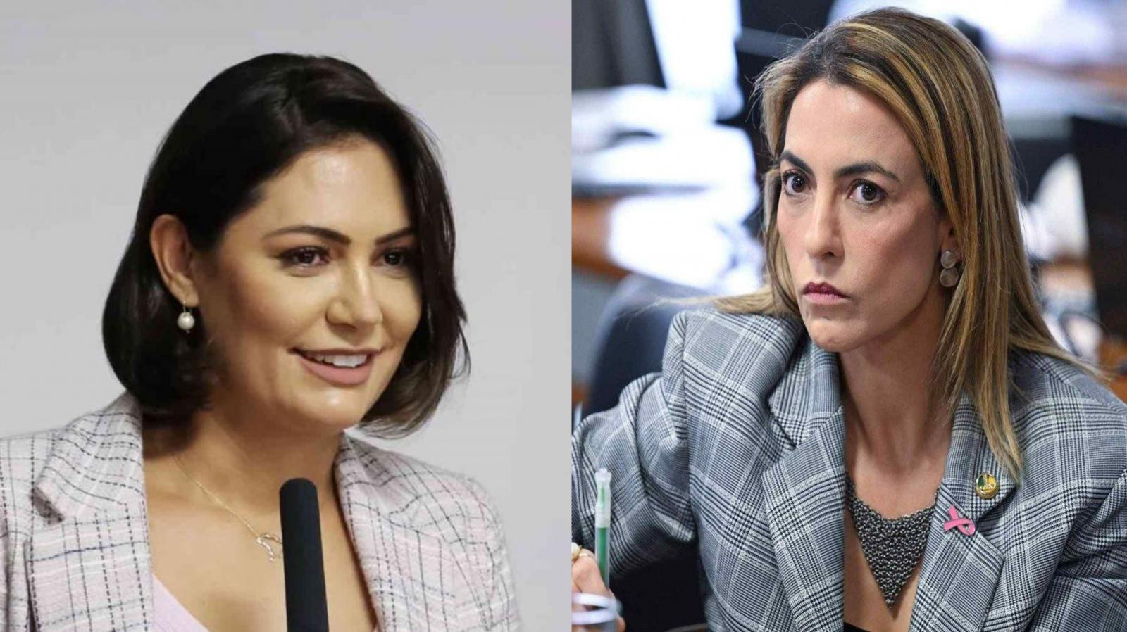 A ex primeira dama Michelle Bolsonaro rebate Soraya Thronicke após fala sobre presos de 08 de Janeiro 'senadora surfista' 