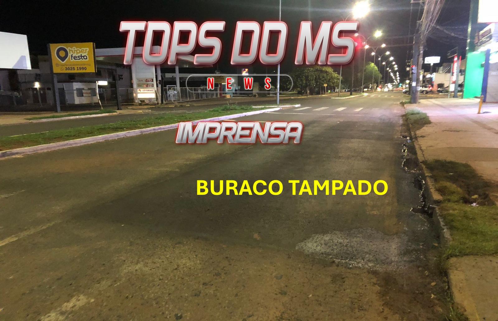 Jornal TOPS DO MS NEWS: Buraco perigoso na Av. Júlio de Castilho é resolvido após demanda encaminhada à Prefeitura e ao Deputado Lídio Lopes.