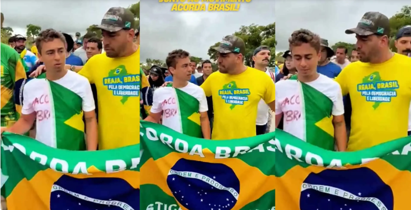 O Capitão Contar acompanha Nikolas em caminhada até Brasília.