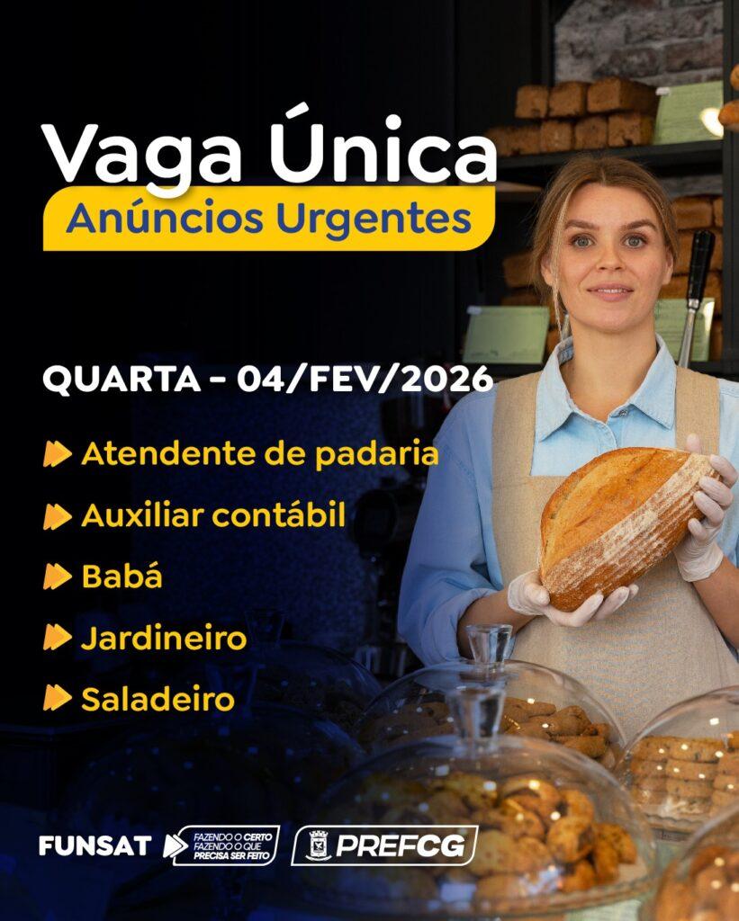Funsat oferta 1.168 vagas hoje.