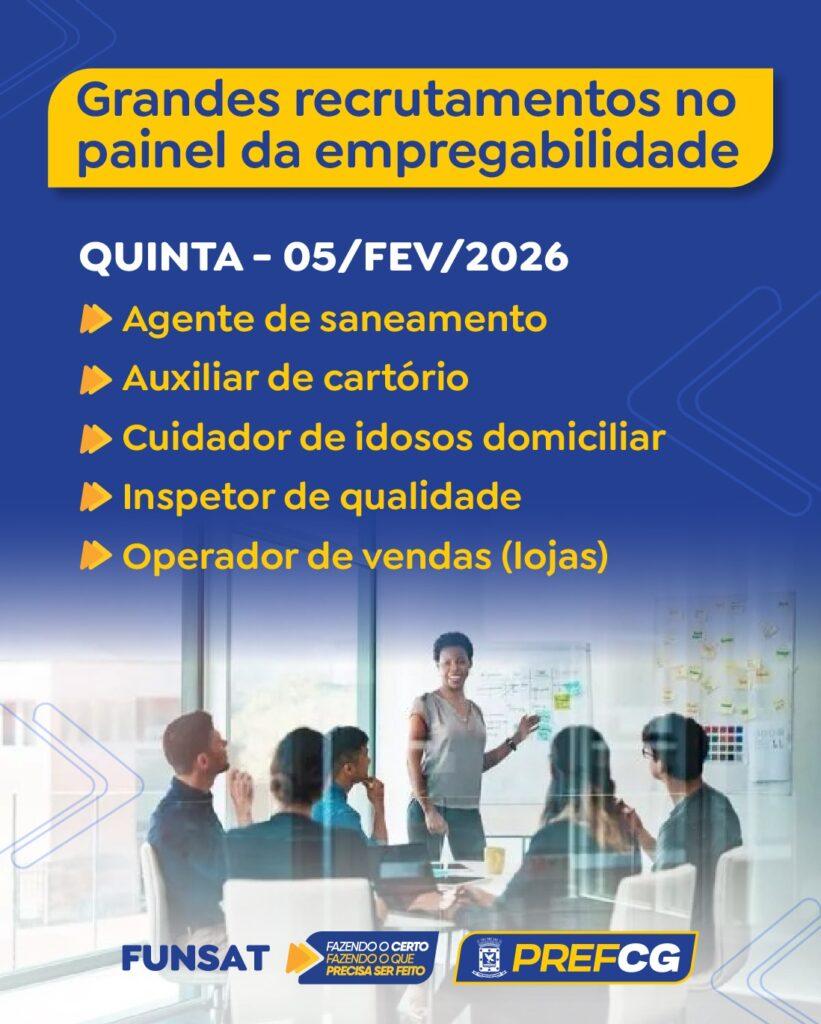 Funsat anuncia 1.251 vagas ofertadas por 127 empresas.